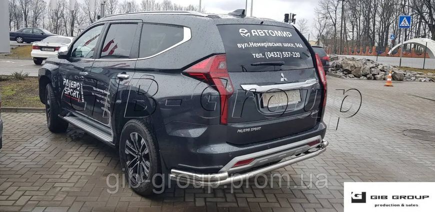 Задняя защита (двойная нержавеющая труба - двойной ус) для Toyota Highlander XU50 (13-19) d60х1,6мм 14082.B1-17.6 фото