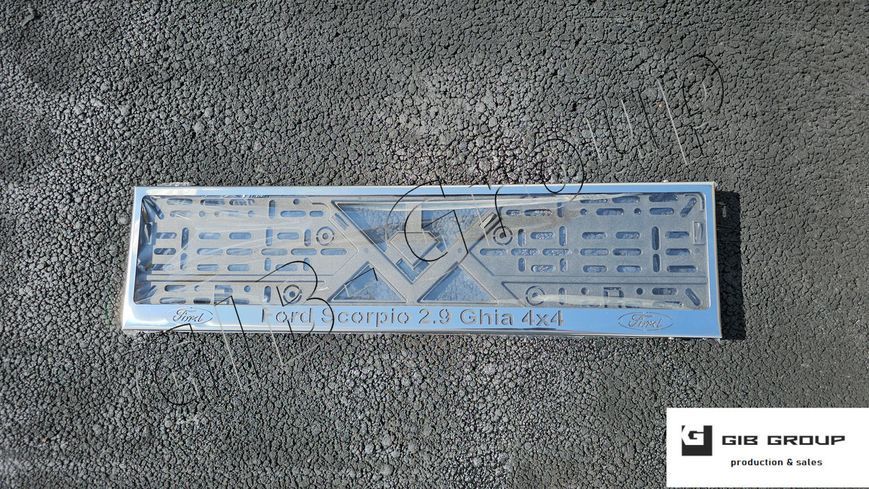 Рамка номерного знаку з написом та логотипом для Ford Scorpio 15728 фото