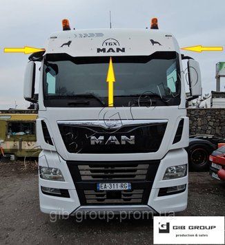 Козирок сонцезахисний з Харового нержавіючого металу для MAN TGX (XXL), з кріпленням в комплекті 15855 фото