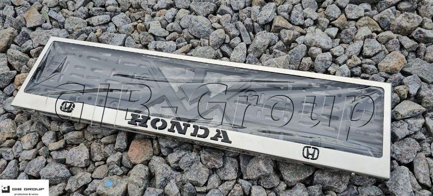 3D Рамка номерного знака с 3D надписью и логотипами HONDA 14777 фото