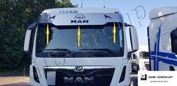 Козирок сонцезахисний з Технічного нержавіючого металу для MAN TGX (XL), з кріпленням в комплекті 15676/T430 фото