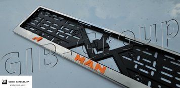 3D Рамка номерного знака с 3D надписью и логотипом "MAN" 14644 фото