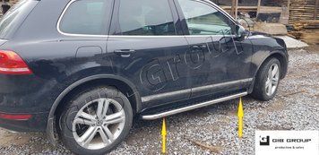 Пороги боковые площадка для Volkswagen Touareg (2002-2007) d51х1,6мм 13159.S2-04.5 фото