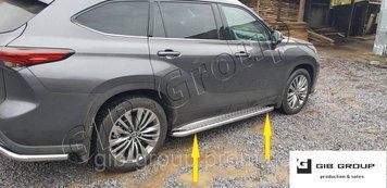 Пороги бічні труби з листом Toyota Highlander (2019+) D60 15487.S2-01.6 фото