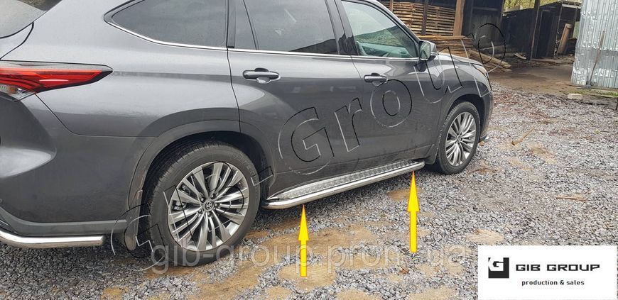 Пороги бічні труби з листом Toyota Highlander (2019+) D60 15487.S2-01.6 фото