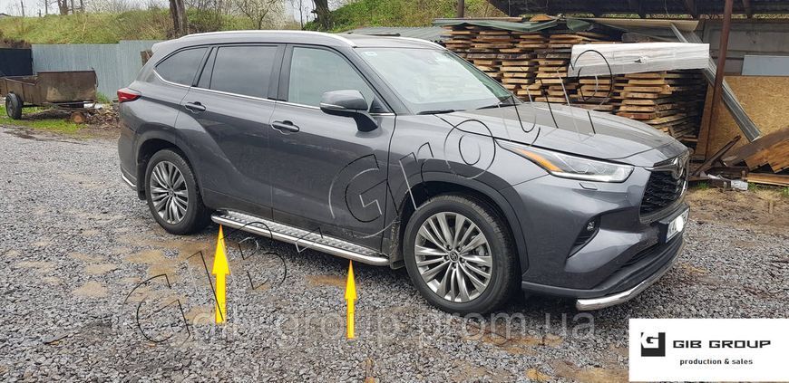 Пороги бічні труби з листом Toyota Highlander (2019+) D60 15487.S2-01.6 фото