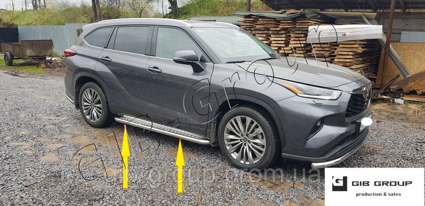 Пороги бічні труби з листом Toyota Highlander (2019+) D60 15487.S2-01.6 фото