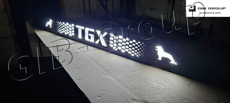 Led Захисна накладка (Балкон) для MAN TGX (2007-2012). Чорна текстура 3359/Led фото