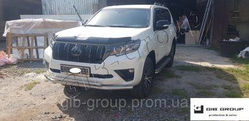 Защита переднего бампера (двойная нержавеющая труба - двойной ус) Toyota Land Cruiser Prado 150 (2017+) 3067.F3-10.6 фото