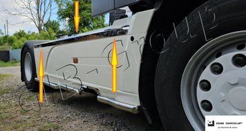 Накладки профильные на боковые спойлера для Daf XF 106. Пищевая нержавеющая сталь 15796.short фото