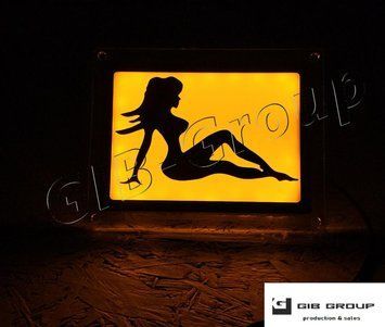 Led эмблема универсальная для грузовика&nbsp;Девушка с логотипом желтого цвета 15990 фото