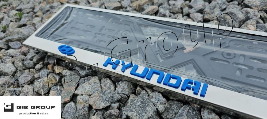 3D Рамка номерного знака с 3D надписью и логотипом "Hyundai" 0219 фото