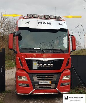 Тримач фар (Люстра) на дах для MAN TGX. Харчова нержавійка 1133.MNTGX.07.H1-07.6 фото
