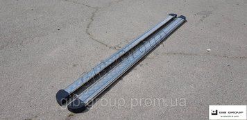 Пороги бічні труби з листом Honda CRV (01-16) 17+ D51 Silver-black-edge S2-09.6 фото