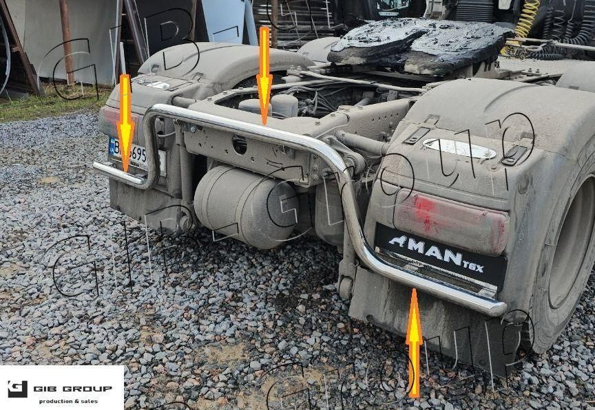 Тримач задніх підкрильників для MAN Tga, Tgx (MEGA) (Лінивець). Харчова нержавійка 15719 фото