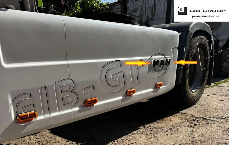 LED літери на спойлер для MAN Tgx євро 5 чорні. *Розмір: 62 мм 14346 фото