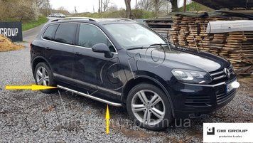 Пороги боковые площадка для Volkswagen Touareg (2002-2007) d42х1,6мм 13166.S2-04.4 фото