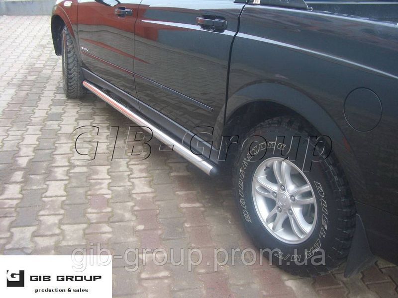 Пороги боковые труба Hyundai Terracan (01-07) D60 с накладками 5047.S1-02.6 фото