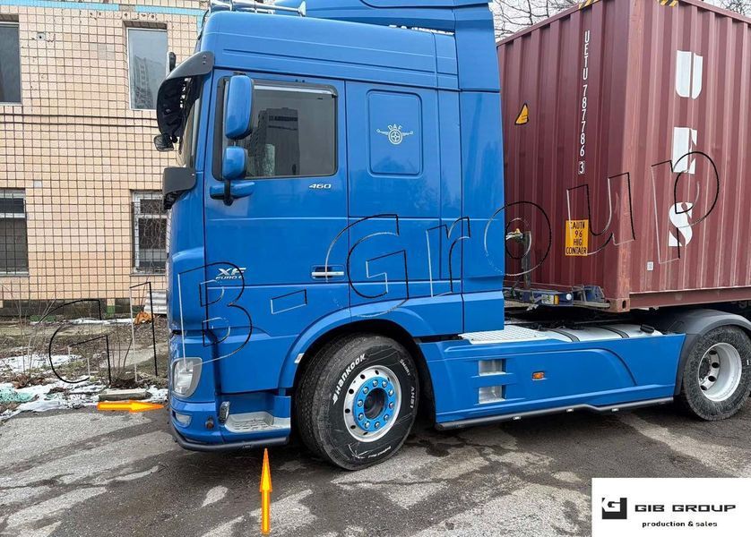 Передній захист вус для DAF XF 106. Метал, чорна текстура 14649/Black фото
