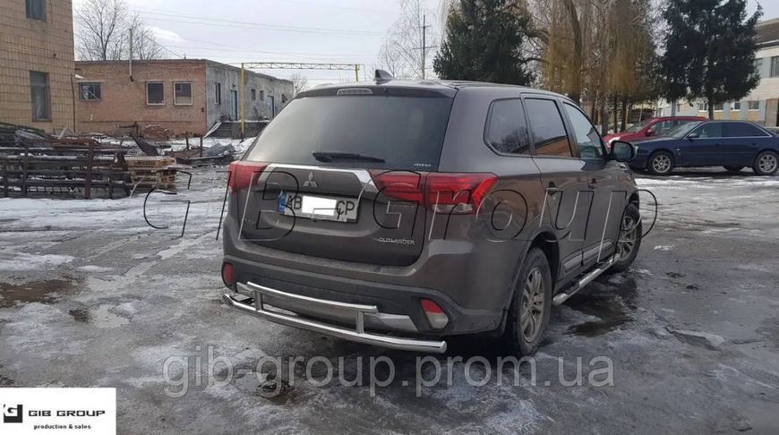 Задній захист (подвійна нержавіюча труба &ndash; подвійний вус) для Toyota Land Cruiser Prado 150 (17+) d60х1,6мм 14052.B1-03.6 фото