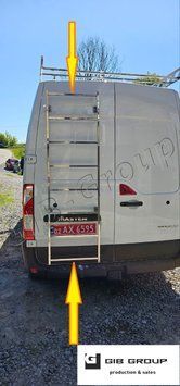 Лестница на двери для Renault Master L2-H2 (2010-2024) металл нержавейка AISI 304 15590.AISI 304 фото