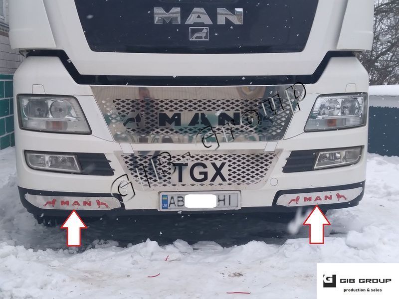 Хром Накладки нижнього бампера для MAN TGX (2007-2020) 0113 фото