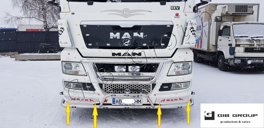 Хром Накладки нижнього бампера для MAN TGX (2007-2020) 0113 фото