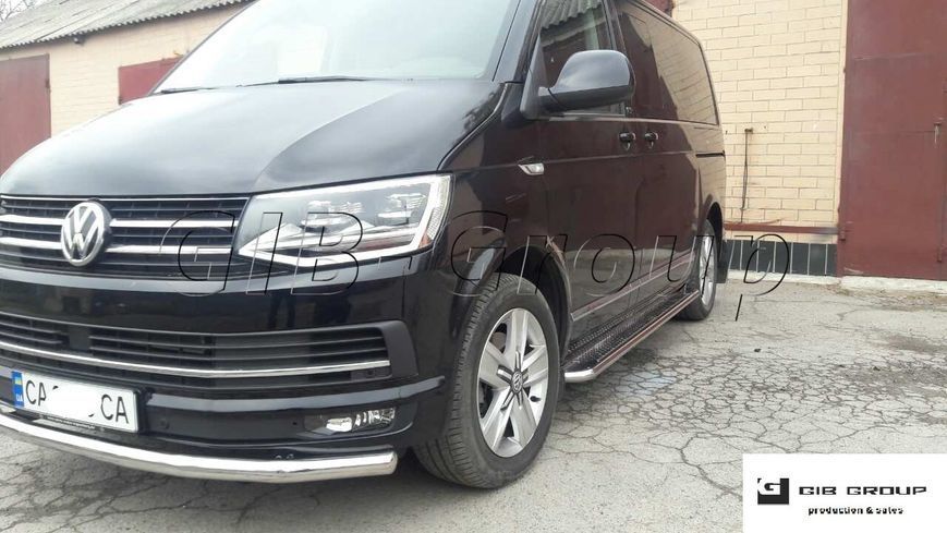 Захист переднього бампера (одинарна нержавіюча труба - одинарний вус) Volkswagen T6 (2016+) 16843.F3-05.6 фото