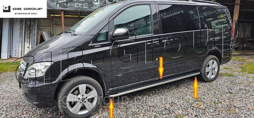 Пороги бічні майданчик для Mercedes-Benz Vito (10-14) d51х1,6мм 8334.S2-01L.5 фото