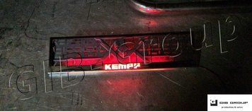 Led Рамка номерного знаку з написом "KEMPF". Нержавійка, червона підсвітка 16922 фото