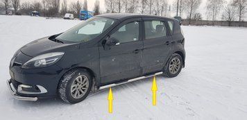 Пороги бічні труби Renault Scenic lll D60 з накладками 0757.S1-02.6 фото