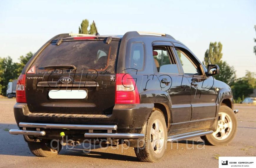 Задній захист подвійна труба для Hyundai Tucson (04-10) d60х1,6мм 5250.B1-10.6 фото