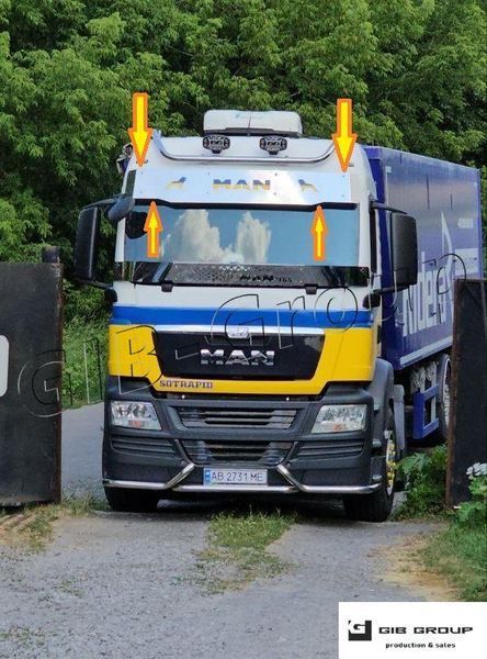 Козирок сонцезахисний для MAN TGS (XL). Харчова нержавійка, з кріпленням в комплекті 3173 фото