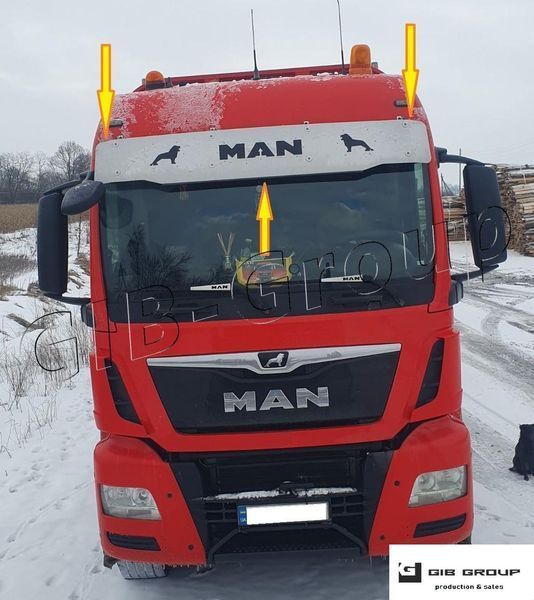 Козирок сонцезахисний для MAN TGS (XL). Харчова нержавійка, з кріпленням в комплекті 3173 фото