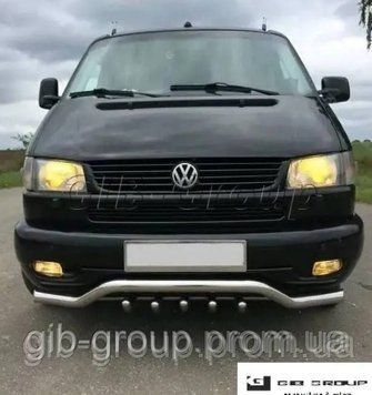 Захист переднього бампера (одинарний вус) для Volkswagen T5 (2003-2009) d60х1,6мм 13819.F3-48.6 фото