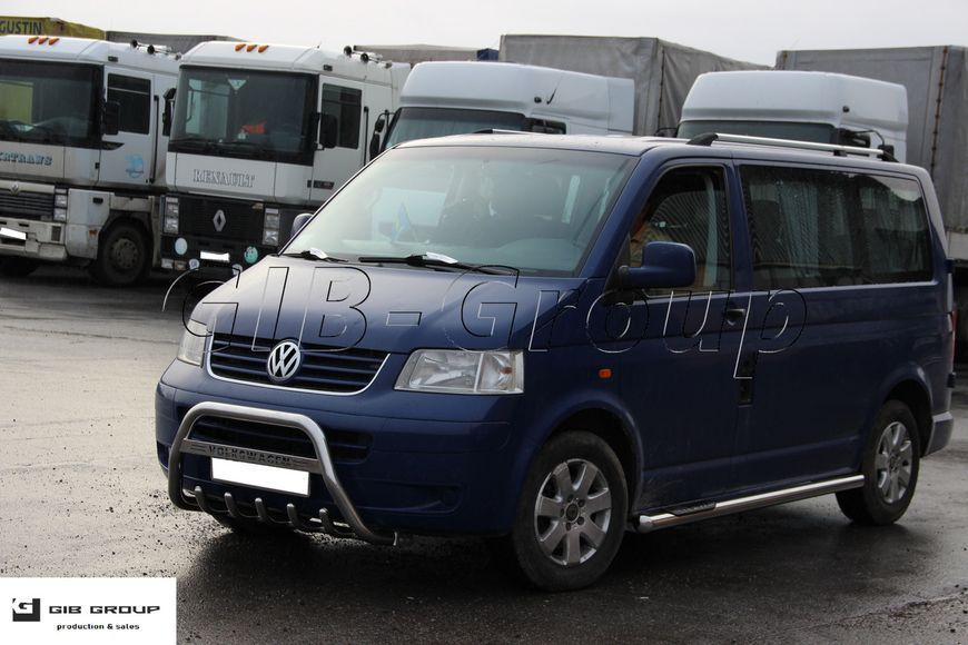 Пороги бічні труби Volkswagen T5 (2009-2016) D71 без накладок коротка база 142.S1-02.6 фото