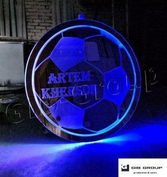 Led RGB дзеркало у спальник для вантажівки з індивідуальним написом "ARTEM KHERSON" 16742 фото