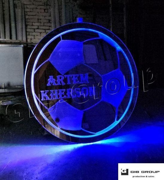 Led RGB дзеркало у спальник для вантажівки з індивідуальним написом "ARTEM KHERSON" 16742 фото