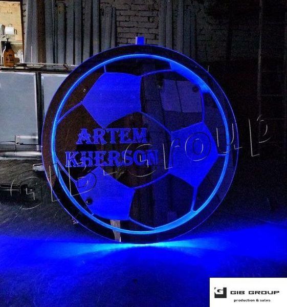 Led RGB дзеркало у спальник для вантажівки з індивідуальним написом "ARTEM KHERSON" 16742 фото
