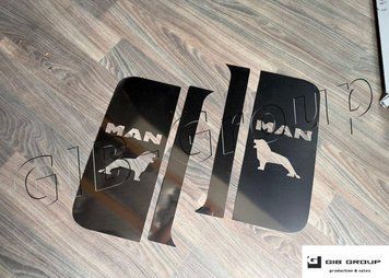 Накладки на кабіну для "Man" (комплект 4 шт.). Технічна нержавійка 0243/430 фото