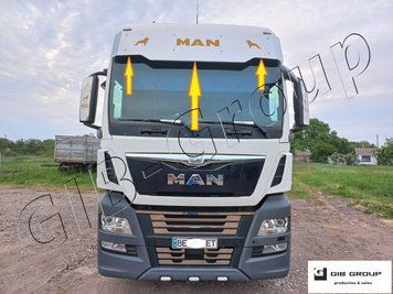 Козирок сонцезахисний з нержавіючого металу для MAN TGA (XXL), з кріпленням в комплекті 15241 фото