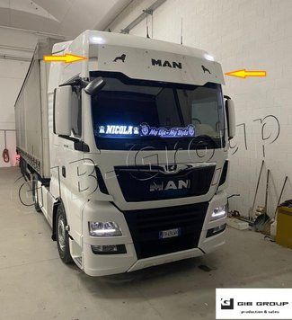 Козирок сонцезахисний з нержавіючого металу для MAN TGX (XXL), з кріпленням в комплекті 15500 фото