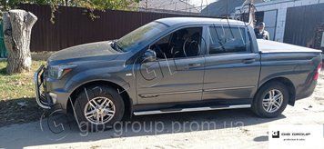 Пороги боковые труба Mitsubishi Outlander (12-14) D60 с накладками 7350.S1-02.6 фото
