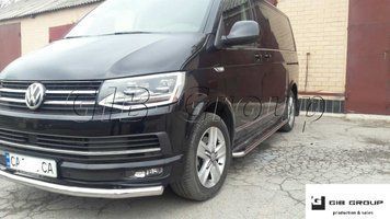 Пороги бічні труби з листом Volkswagen T6 (16+) D51 довга база S2-01.6 фото