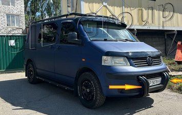 Захист переднього бампера (подвійний ус) для Volkswagen T5 (2009-2016) чорна текстура 13831/Black фото