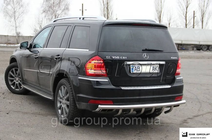 Защита заднего бампера (двойная нержавеющая труба - двойной ус) для Renault Duster (09+) d60х1,6мм 11019.B1-25.6 фото