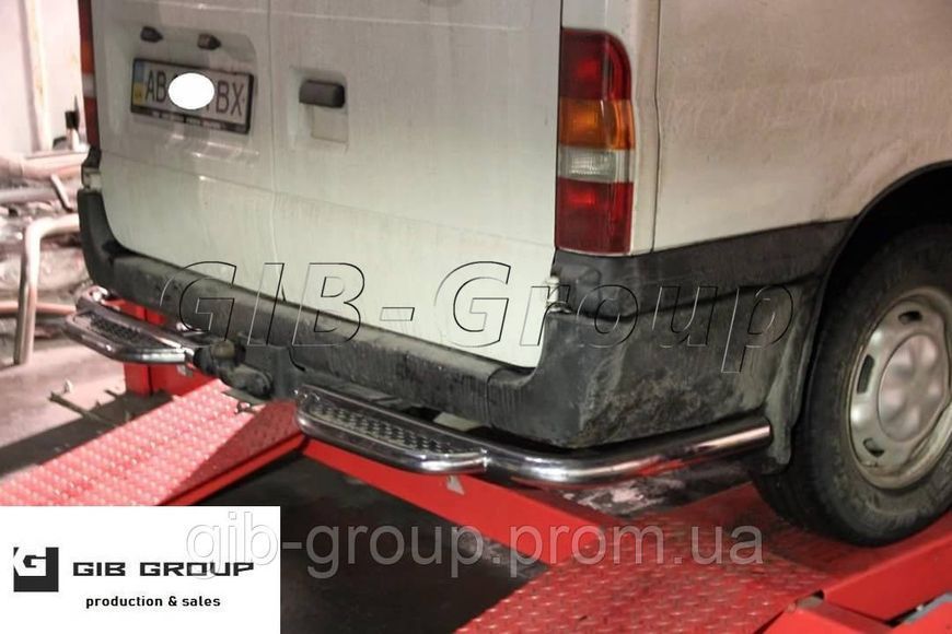 Захист заднього бампера (одинарна нержавіюча труба - одинарний ус) Ford Transit (00-06) B1-27.6 фото