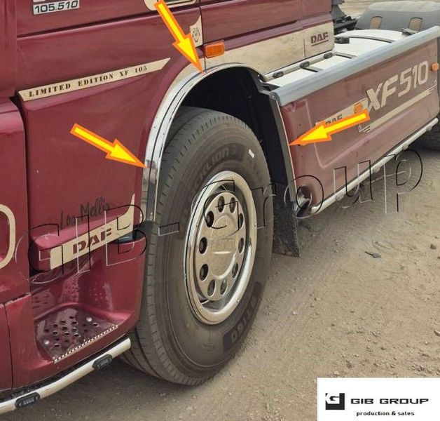 Розширювачі передніх колісних арок для Daf 105 Нержавіюча сталь 3226 фото