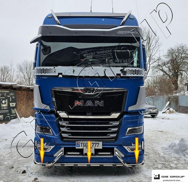 Led Окантовка переднього бампера (ус) MAN Tgх (2021+). Харчова нержавійка (15 ліхтариків) 16672/Led фото