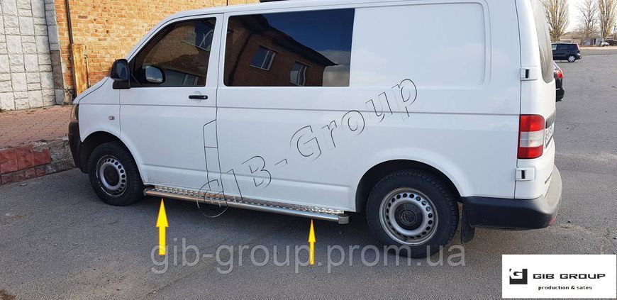 Пороги бічні труби з листом Volkswagen T5 - T6 (2003+) D42 довга база S2-06.5 фото